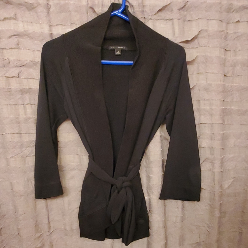Banana Republic Belted Black Sweatshirt